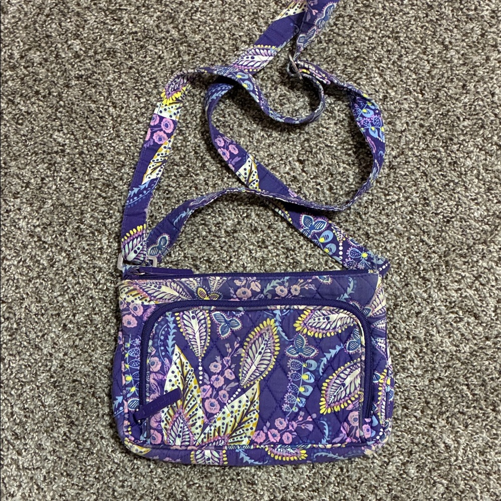 ❤️ 2/$10 - Vera Bradley BATIK LEAVES Crossbody Hipster HandBag Purse